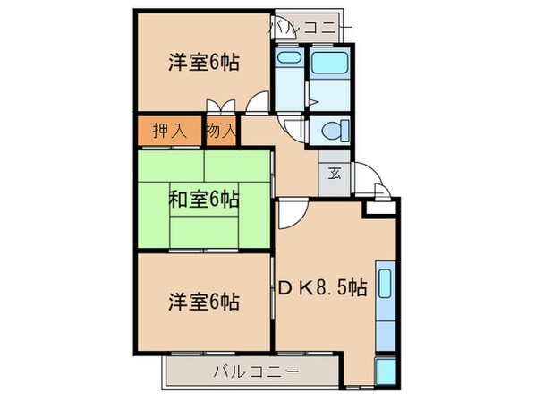 ホワイトハイツ八事の物件間取画像